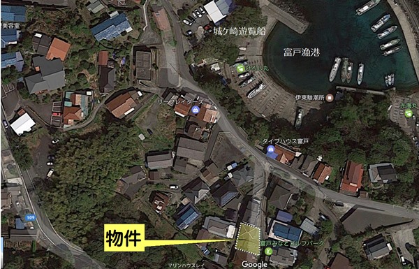 富戸漁港近くの売家は南向きの平坦なお庭付、家庭菜園に最適です。
